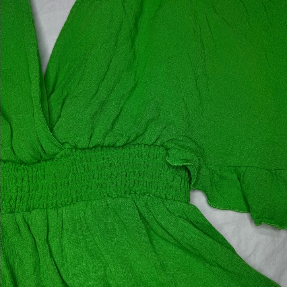 NWOT - FOREVER 21 Romper Bright Green | Large | Summer | Beach | Boho | Neon - Picture 5 of 10